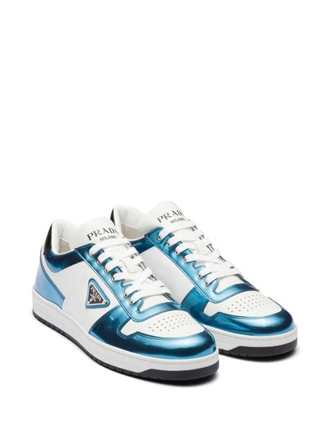 shiny belectric lue prada shoes